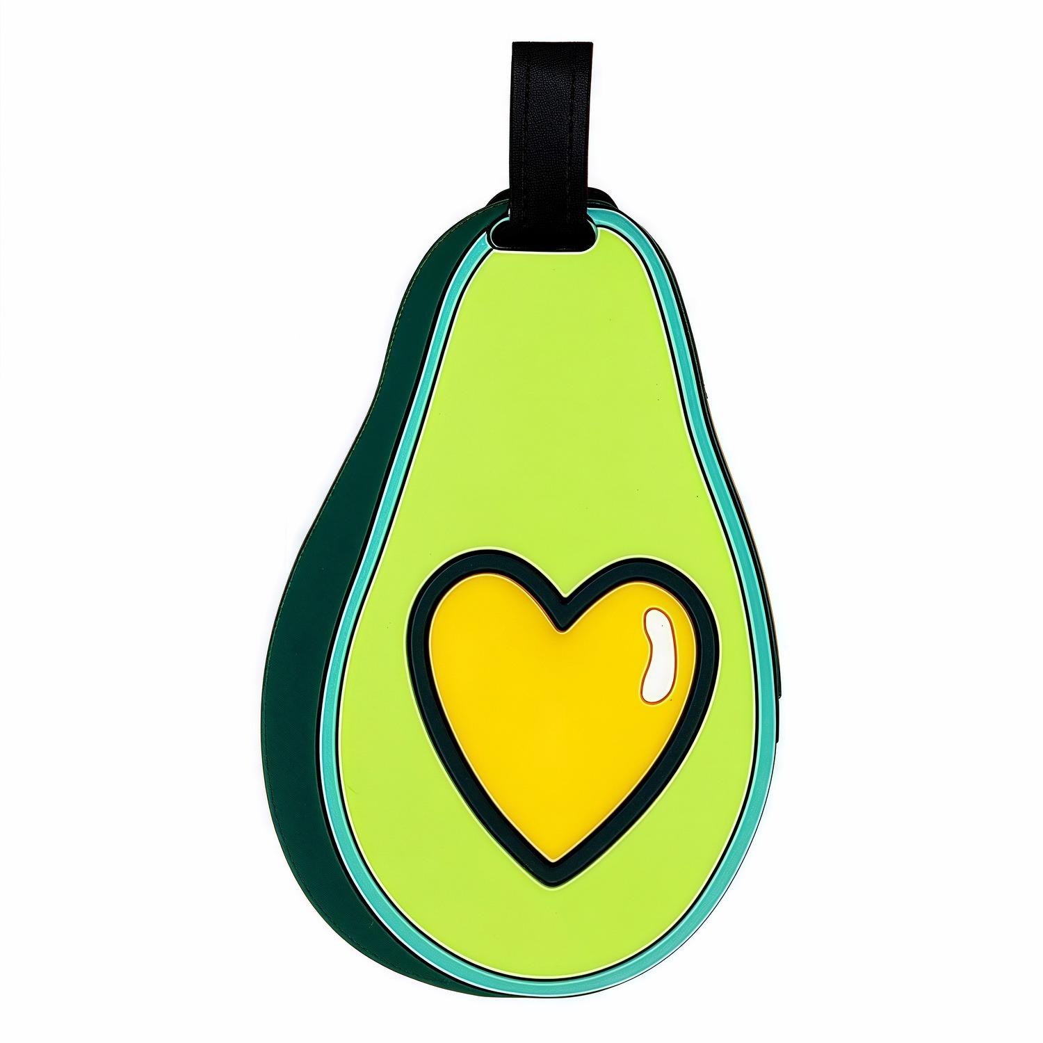 

Adorable Avocado Silicone Luggage Tag - Fun Fruit ID for Suitcases (Unisex) FU зелёный