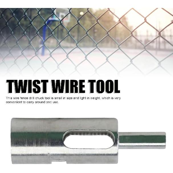 Wire Twisting Drill Chuck Tool 9 Ties Wire, Thick Chrome Vanadium Steel Chain Link Wire Ties Drill Chuck Bits Cable Wire Fence Drill Chuck Tool