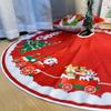 1Pcs Santa Claus Christmas Tree Skirt Festive Holiday Decorations with Warming Stars Durable Polyester Fabric for Indoor Outdoor Xmas Tree Home