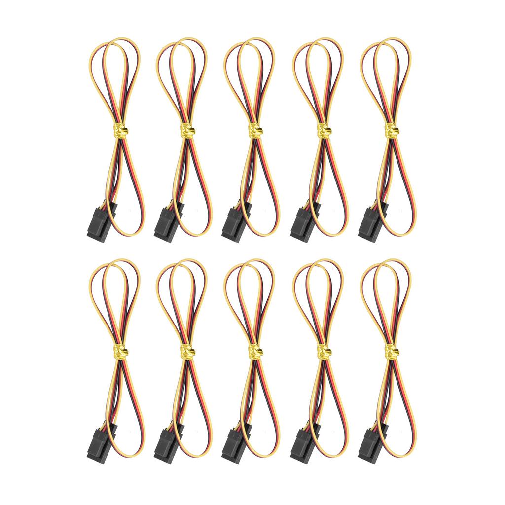 10Pcs Servo Extension Cord Cable 458mm 3Pin Sturdy Durable Wide Application Servo Extension   Wire Cable