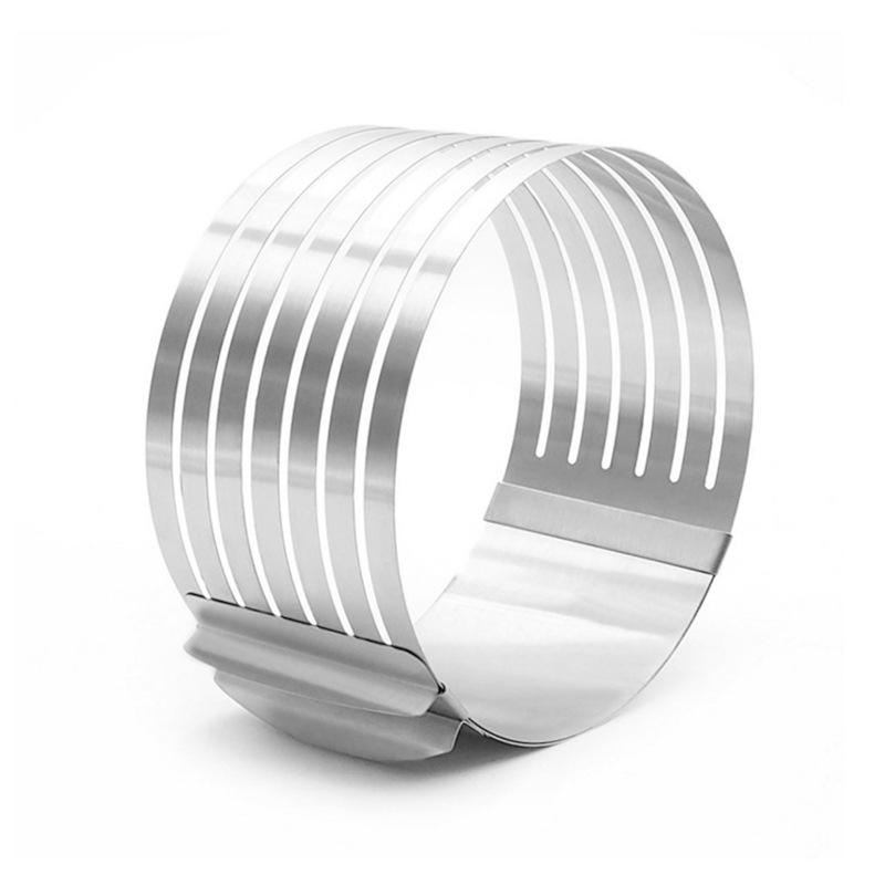 

Выдвижной серебряный круглый нож для торта из нержавеющей стали, регулируемый крем для торта, кольцо для выпечки, круглая форма