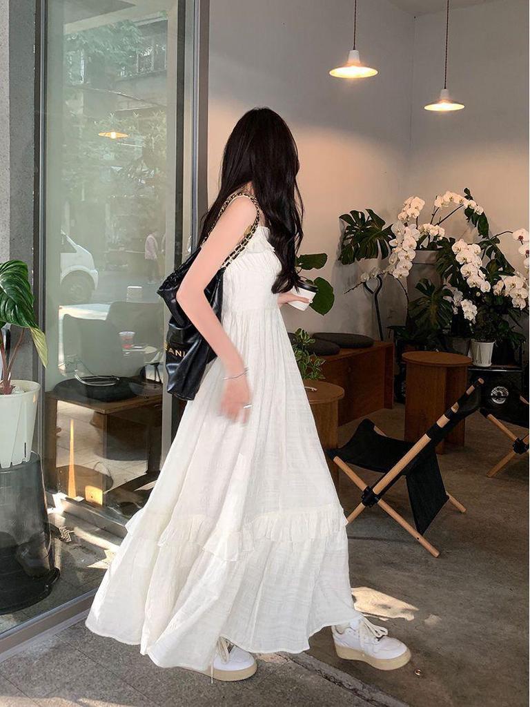 Women's Summer Sweet French Waist-Slimming Sling Dress