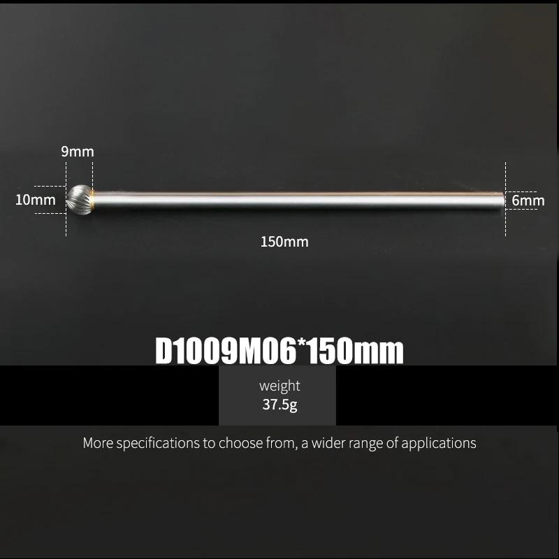 150mm Length 1Pcs Tungsten Carbide Rotary Files Cylindrical Round Sharp Type 6mm 8mm 10mm Woodworking Metal Milling Cutter