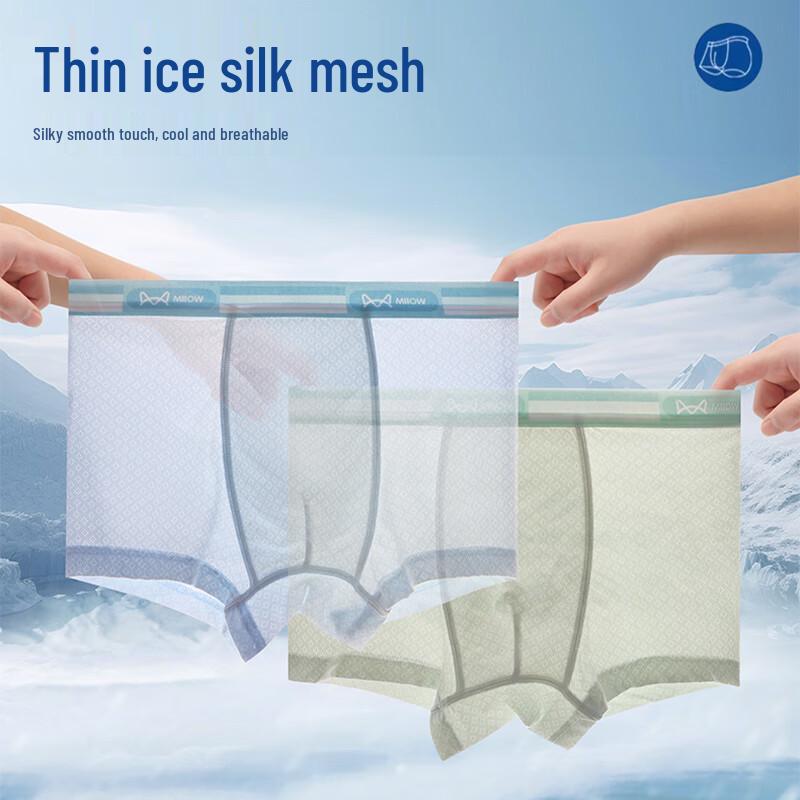 Mao Ren Boys' Ice Silk Mesh Boxer Briefs