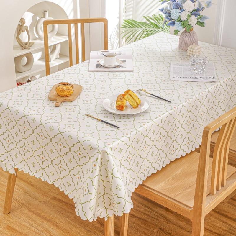 Home Decoration Waterproof and Oil Proof Tablecloth Pastoral Printed Pattern Flowers Geometric Rectangular Dining Table Cloths Kitchen Accessories