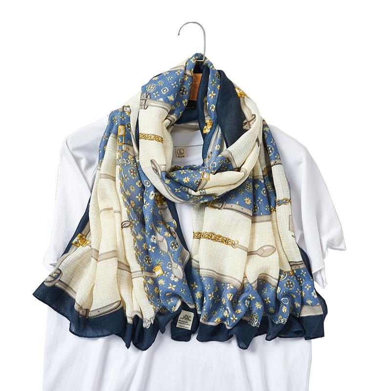 Autumn New Cotton Linen Scarf Female Ins Wind French Retro Belt Long Scarf Decorative Thin Shawl