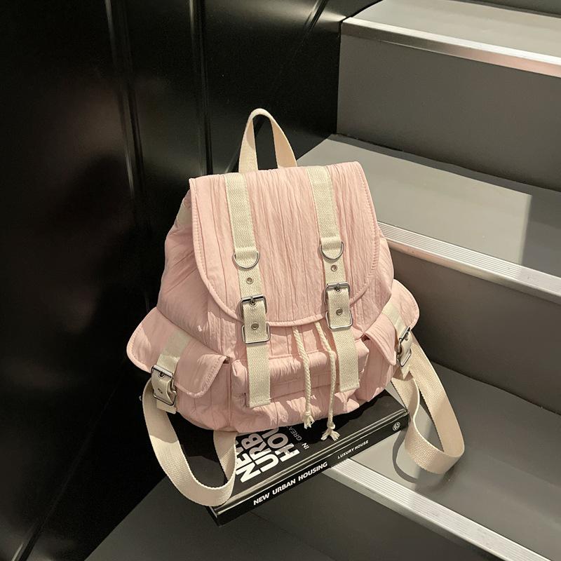 Backpack Women's Large Capacity Casual Versatile Lazy Wind Student Class School Bag Fashion Lightweight Travel Backpack