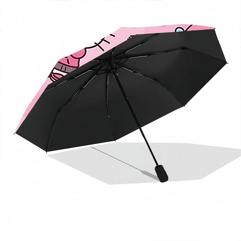 1pc Sanrio Lovers Club Automatic Folding Umbrella - Portable Tri-Fold Design with 8-Rib Iron Frame - Outdoor for Fans, Travelers, Everyday Use - Perfe