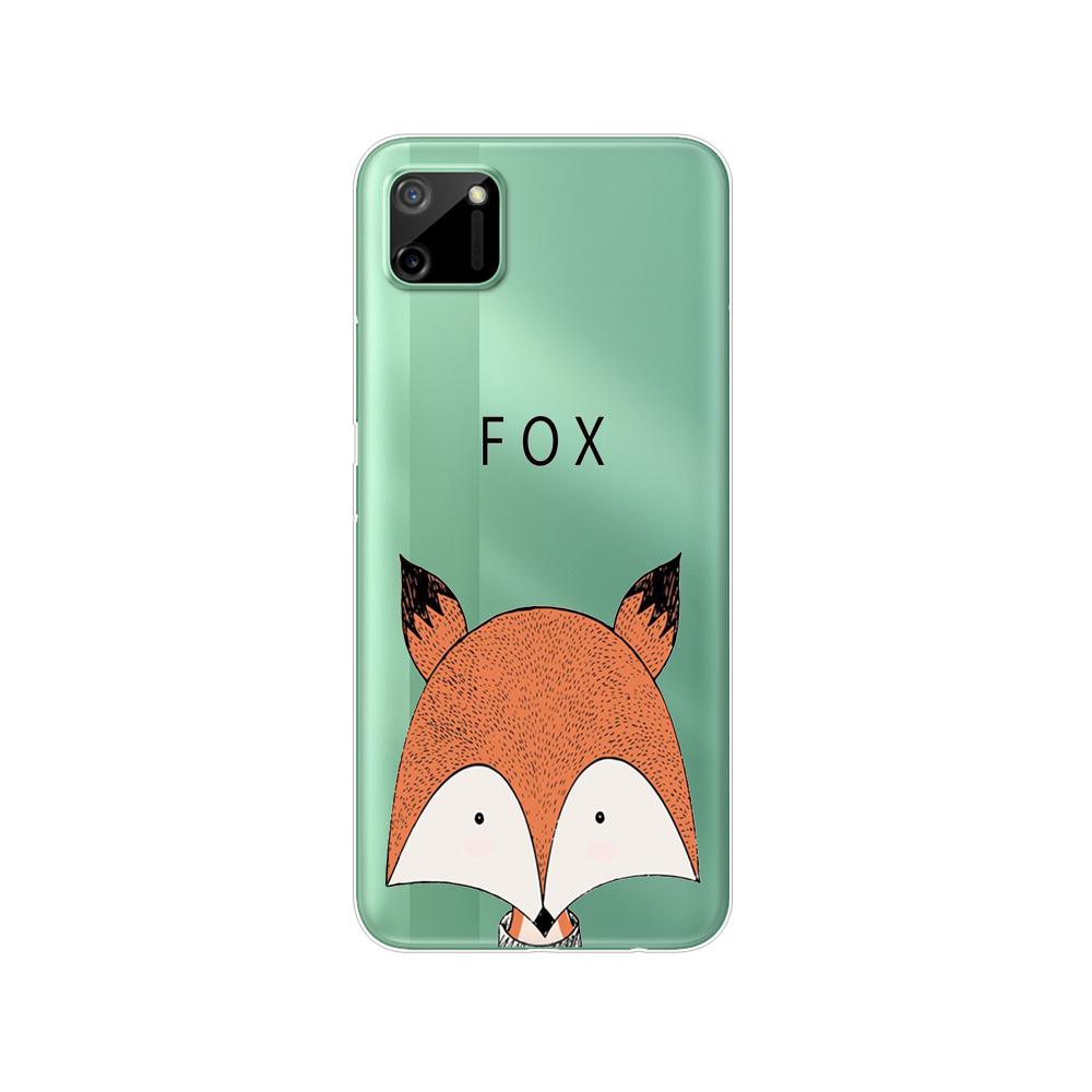 För Realme C11 2021 2020 Fodral TPU Silicon Back Cover Telefonfodral För OPPO RealmeC11 C 11 Soft Fodral RMX3231 RMX2185 stötfångare 6,5 tum