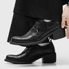 Pointed leather shoes men's cleanfit retro model wizard shoes platform heightening casual derby shoes -12127