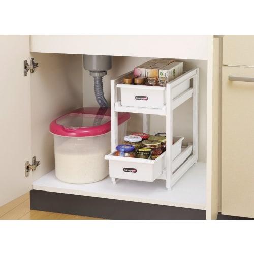 PEARL METAL Arrange Free Under-Sink Sliding Storage, 2 Tiers, H-5808