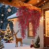 Realistische Weihnachtsgirlande Dekorationen Künstlich Hängend Rotes Admiralitätsrohr, Simulationspflanze, Dekoration Flexibel Biegsam Hochwertig Festlich Raum