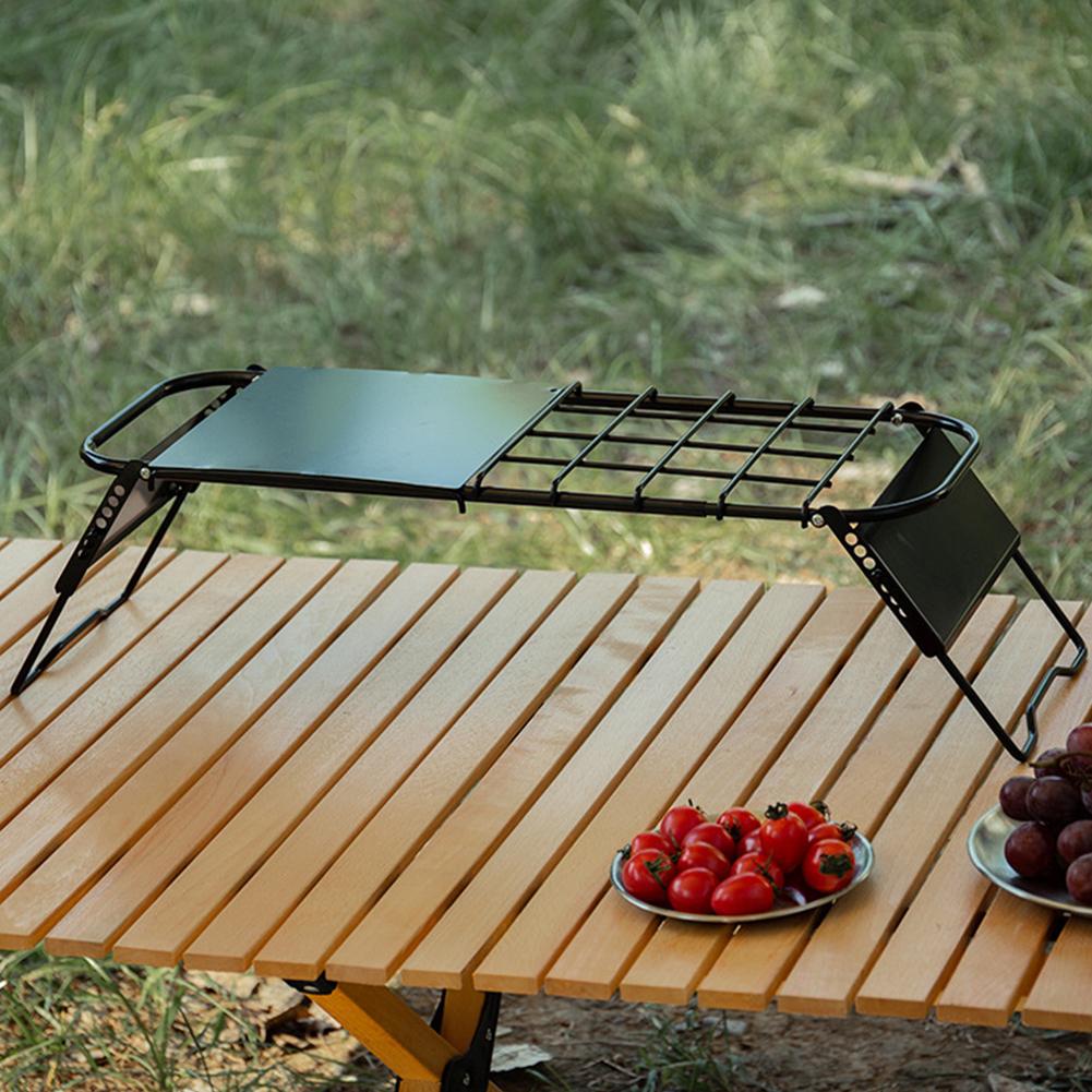 Mini Camping Table Adjustable Height Retractable Grid Table Outdoor Retractable Mesh Mini Stove Stand for Outdoor Camping Picnic
