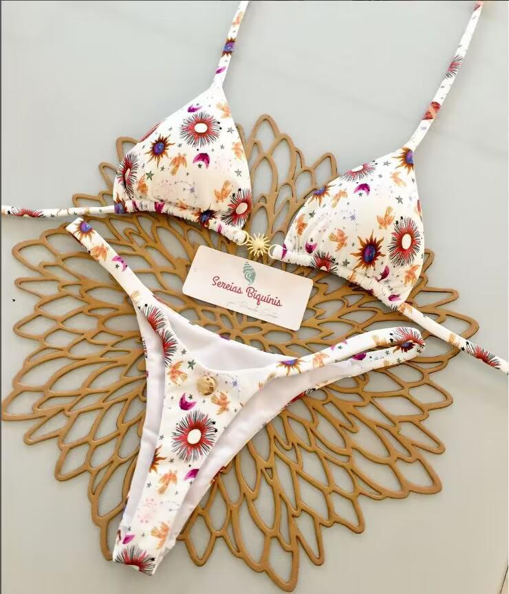 European and American Print Bikini - Women's Sexy Beach Swimwear