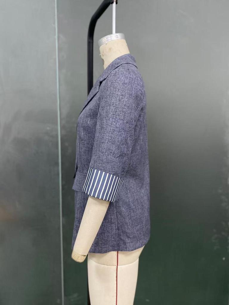 European and American Style Women's Autumn Fashion Three-Quarter Sleeve Suit Jacket