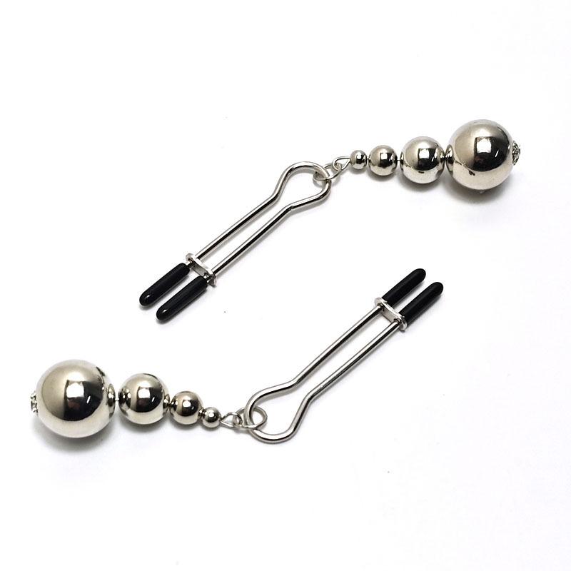 Adjustable Metal Nipple Ring Clamps BDSM Breast Toy with Bell for Women Couples Flirt Game Bell-End Sensual Adjustable Clamps