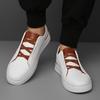 Fashion Leather Men Skateboarding Shoes Outdoor Casual Sneakers Sports Shoes Men Comfortable Flat Slip-on White Shoes for Couple