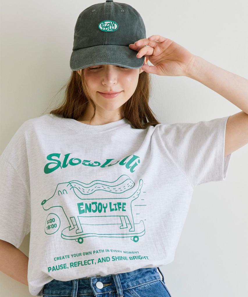 SLOWLOLLI [Add Color] Logo Embroidery Ball Cap_5 Colors