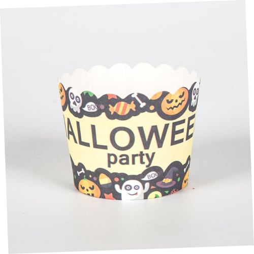 Garneck 150pcs Standing Cake Pans, Cupcake Stands, Baking Cupcake Cups, Gold Paper Cups, Halloween Cupcake Wrappers, Pumpkin Baking Cups, Ghost Decora