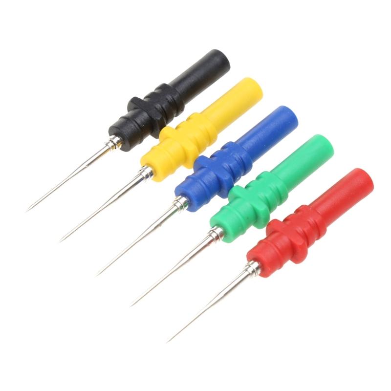5pcs Test Back Probe Pin,Non-Destructive Pin Test Probes Pin Insulation Piercing Needle Multimeter Test Probe