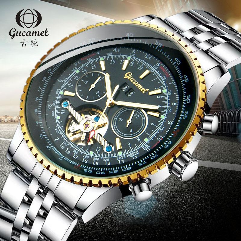 Watch Men's, Hollow Tourbillon Large Dial Business Men's Automatic Mechanical Watch, Men's Watch