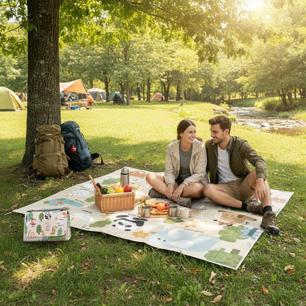 Mini Picnic Mat Portable Waterproof Moisture Proof Camping Mat for Outdoor Hiking Beach and Park Use