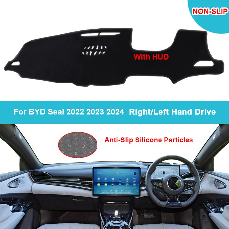 Car Auto Dashboard Cover DashMat for BYD Seal   2024 with HUD Flannel Suede Polyester Carpet Cape Protector Sun Shade