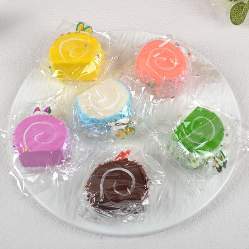 6 Pcs Realistic Artificial Roll Cake Models Vibrant Colors Lifelike Details For Home Decor Food Display Photography Props