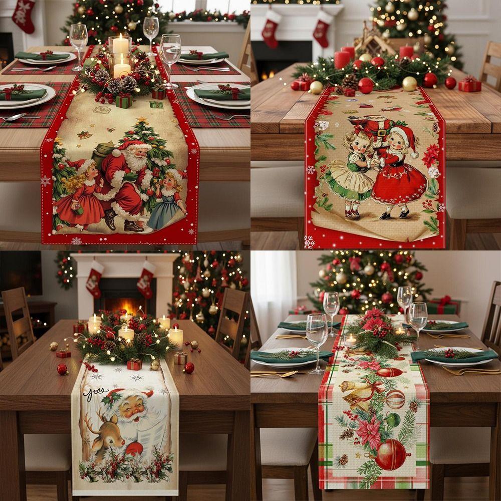 Steag de masă Crăciun Anul Nou Clopoței de Crăciun Față de masă de Crăciun Husă nouă de masă Decorațiuni de masă pentru casă