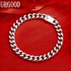 925 Sterling Silver Fashion Gift 8mm Side Chain Bracelet Wedding Jewelry