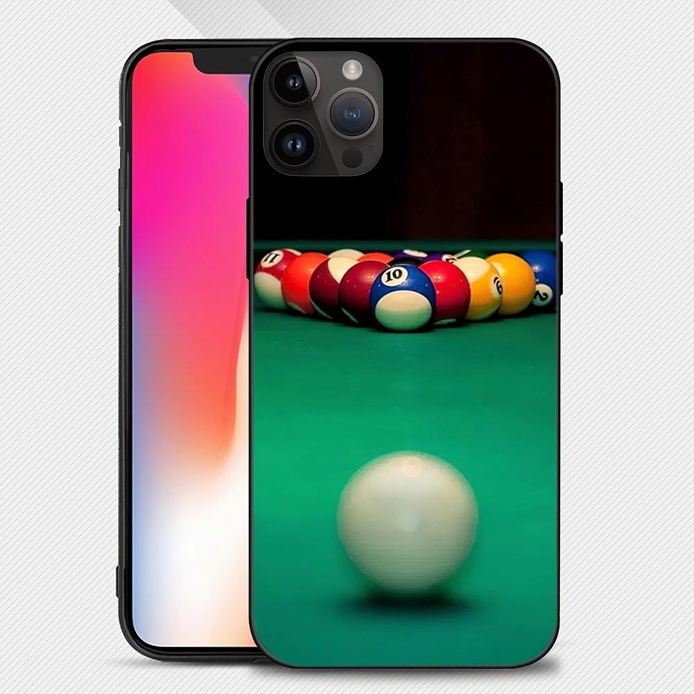 Billiards Snooker pool Phone Case iphone15 14 13 12 11 Pro Max Mini X 7 8 Soft Case