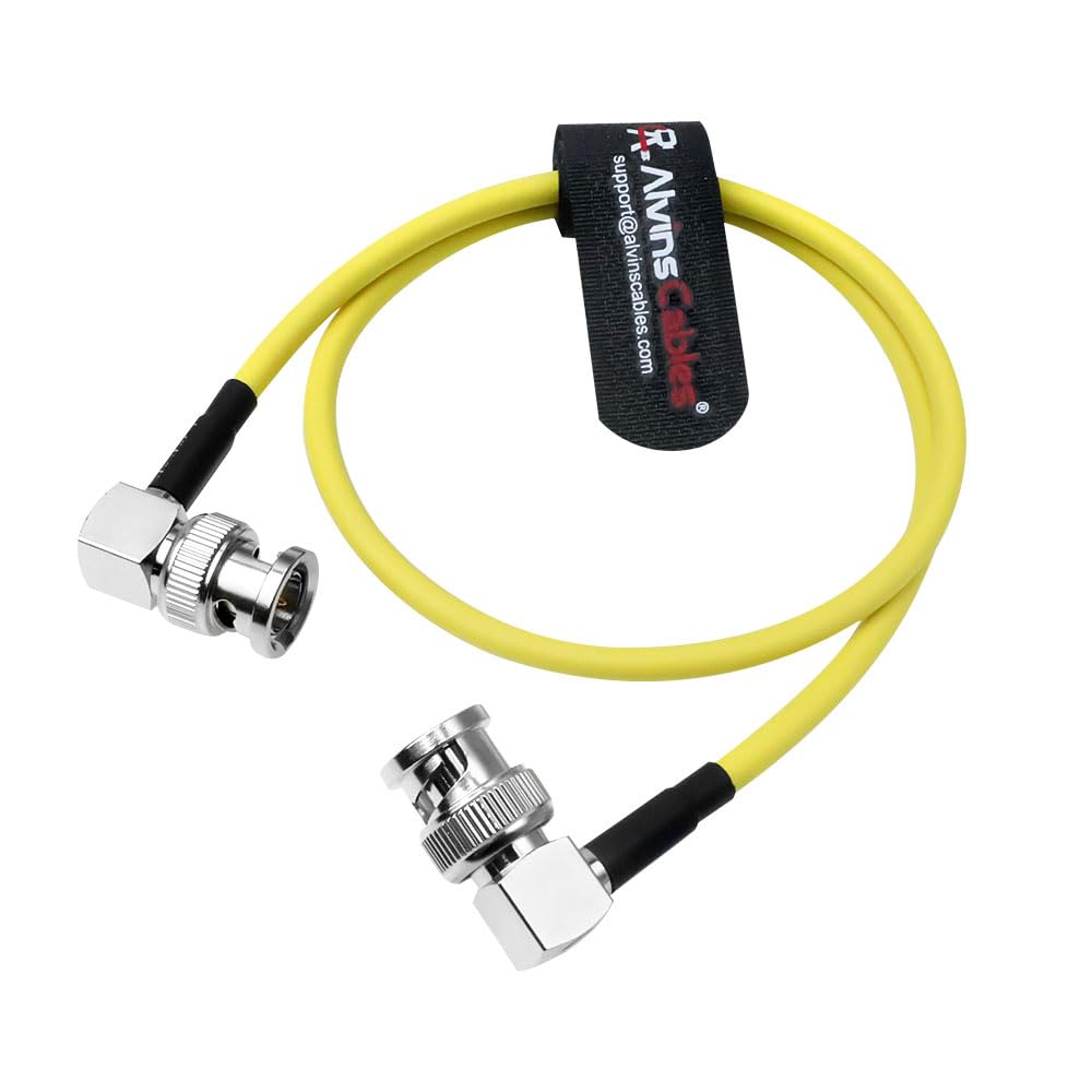 Cables RED Monitor Compatible 12G SDI Flexible Coaxial BNC for 4K Video 50cm Alvin's Komodo/Atomos Cable, L-shaped Male-Male, 75ohm Shielded, Cameras,
