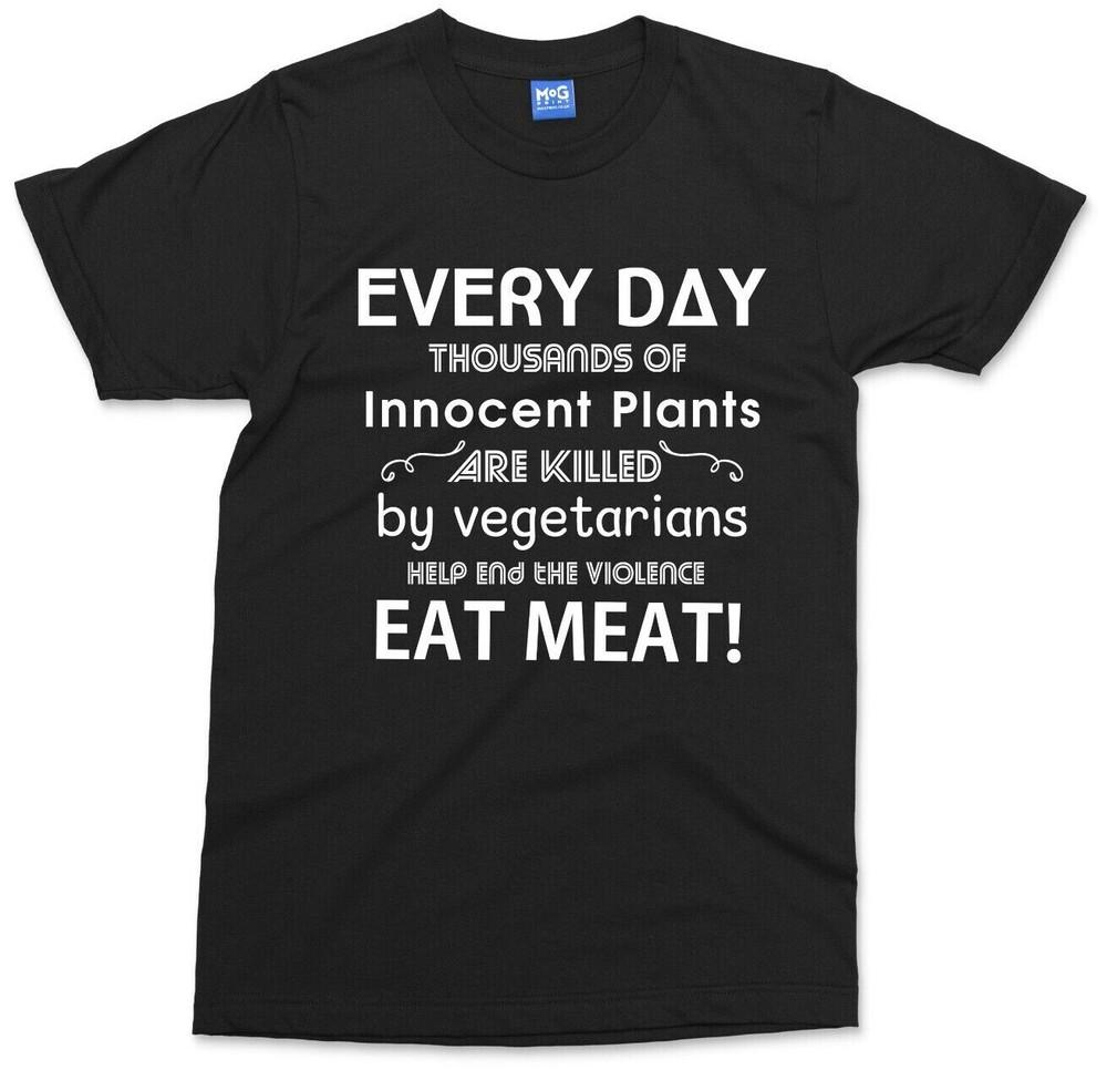 

Meat eaters T-shirt Funny Rude Anti Vegetarian Vegan Sarcastic Joke - Unisex Tee L