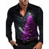 Men's 3D Printed Formal Shirts Christmas Tree Graphic Turn-Down Collar Long Sleeve Shirt Fashion Men's Shirts For Men