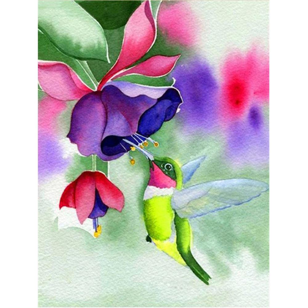 Vollquadratischer runder Bohrer Diamantmalerei Vogel Tier Strass Kit 5D Diamant Stickerei Blume Bastelset Dekor für Zuhause