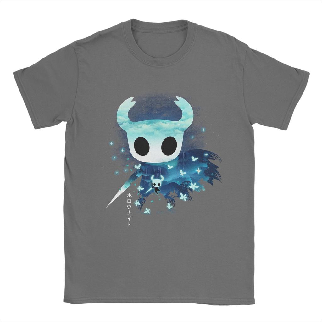 Herren T-Shirt Hollow Knight Silksong Lustiges Baumwoll-T-Shirt Kurzarm T-Shirts Rundhals Kleidung Grafikdruck