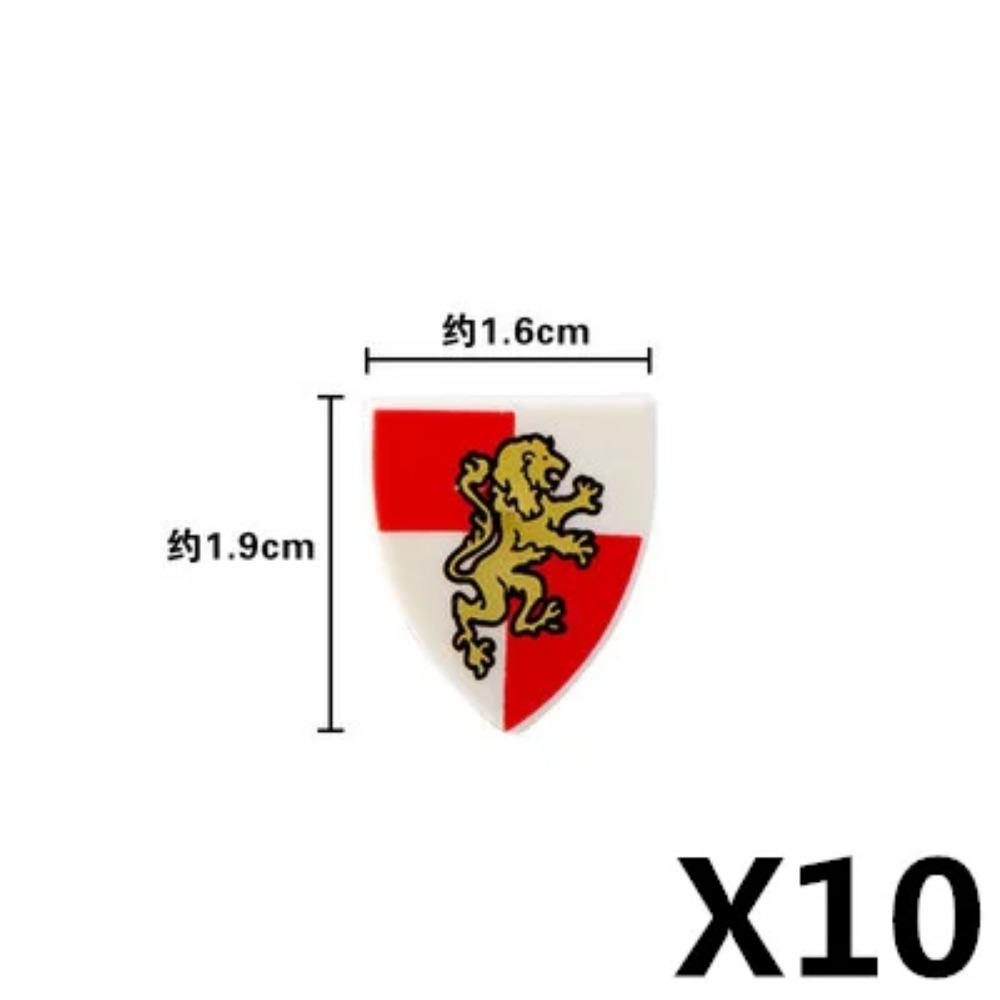 MOC Blocuri de Construcții Militare Figurine Soldați Medievali Accesorii Arme Leu Roșu Vultur Negru Cavaler Armură Scut Mini Cărămizi