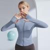 Women Long Sleeve Workout Tops Quick Dry Full Zip Crop Yoga Athletic Slim Fit Shirts Yoga Sportwear with Thumb Holes for Running Gym Aerobics Yoga