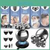 Professional Electric Shaver Rechargeable Silver Rotary Multi-blade Floating Head With Long Battery Life