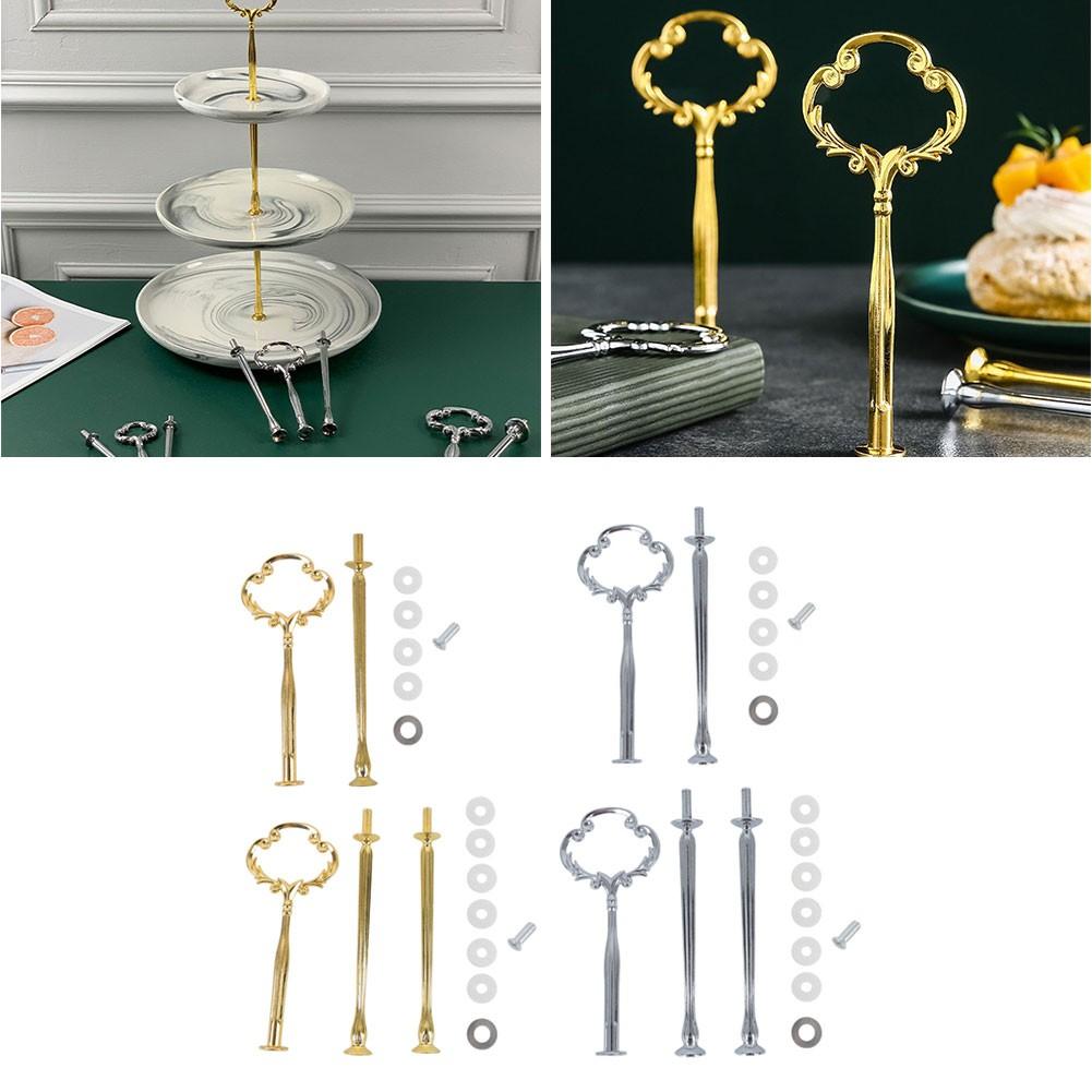 1pcs Cake Plate Stand Gold Silver Zinc Alloy 2/3 Tier