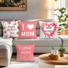 Home Decor I Love Mom Heart-themed Cushion Covers Pattern Cushion Cover Suitable for Sofa Bedroom Car Pillow Cover