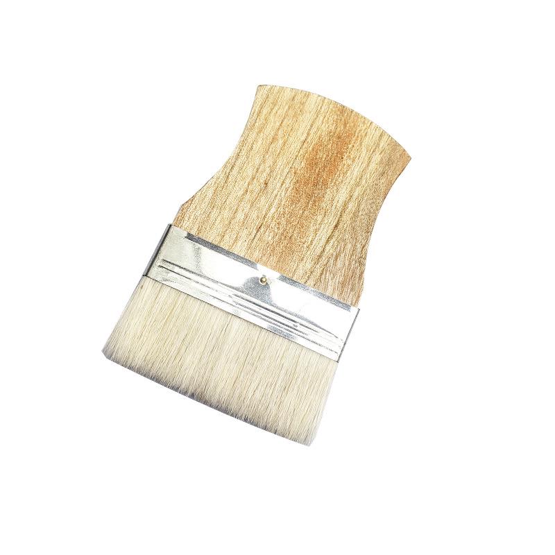 Square Flat Wooden Handle Nylon Wool Paint Brush for Acrylic and Oil Painting