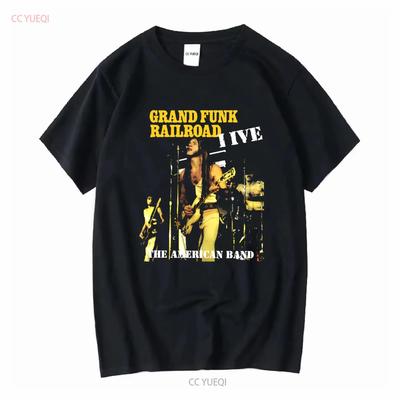 Grand Funk Railroad Band Live The American T Shirt All Size Vintage Washed Fashion Homme Top For Everyday Wear Designer Clothes