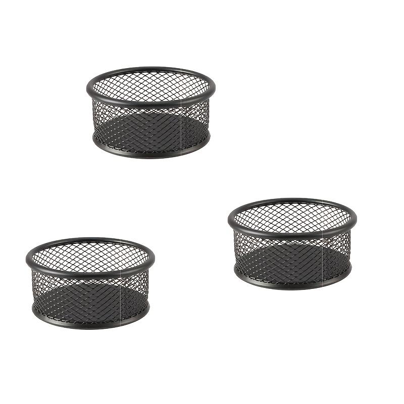 4Pcs Storage Box, Wrought Iron Hollow Mesh, Round Storage Bucket, Pen Holder, Paper Clip, Pin, Nail Storage Box.