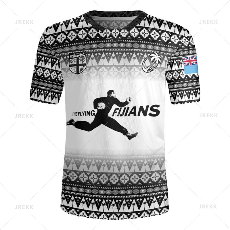 3D The Republic-of Fiji Flag Printing V Neck T Shirt Fiji Rugby-Jersey Emblem Graphic V Neck T Shirts For Men Fashion Tee Shirts