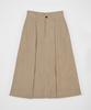 Belloel Corduroy Pintuck Midi Long Skirt Beige