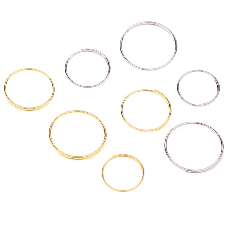 100Pcs 11Mm 12Mm 13Mm 15Mm 20Mm 30Mm Round Stainless Steel Ring For Chandelier  Bead Pendant Part Light Curtain Connector