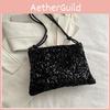 Sparkling Glitter Shoulder Bag Vintage Texture Crossbody Bag Women's Messenger Bag