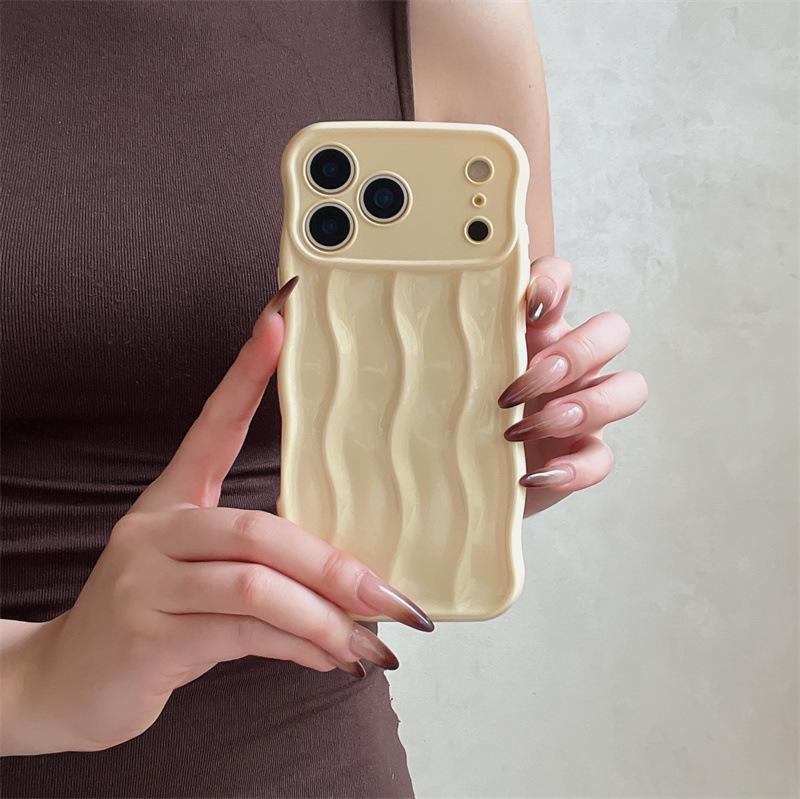 3D Wave Pattern Soft Shell Case for iPhone 13-17 Pro Max