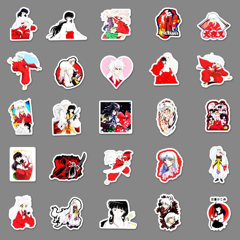 50 Cartoon Cartoon Inuyasha Doodle Laptop Suitcase Car Scooter Decoration Stickers